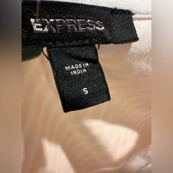 Express one shoulder poplin pink white stripe shirt - Picture 5 of 6